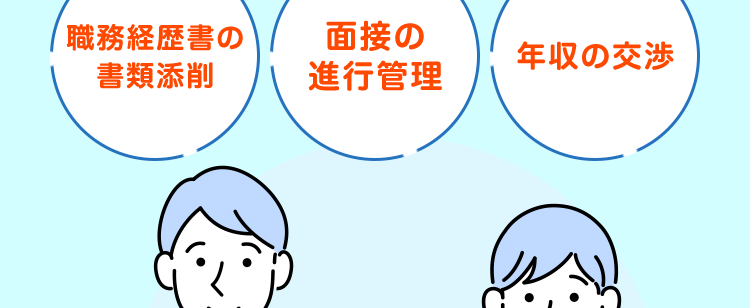 アドバイザーと二人三脚の転職
スケジュール調整から
年収交渉まで!
職務経歴書の
面接の
年収の交渉
書類添削
進行管理
スケジュールの調整や管理も全て任せられて
在職中でも無理なく進められた。